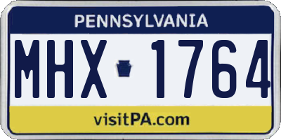 PA license plate MHX1764