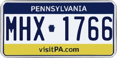 PA license plate MHX1766