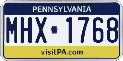 PA license plate MHX1768