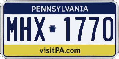 PA license plate MHX1770