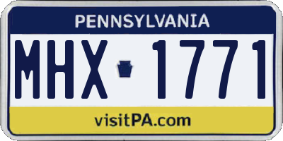 PA license plate MHX1771