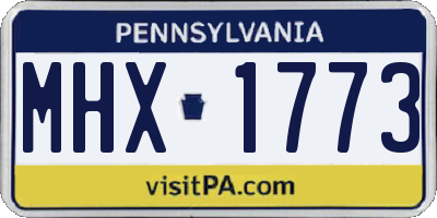 PA license plate MHX1773