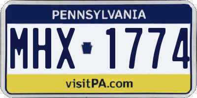 PA license plate MHX1774