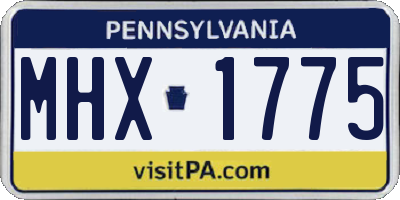 PA license plate MHX1775