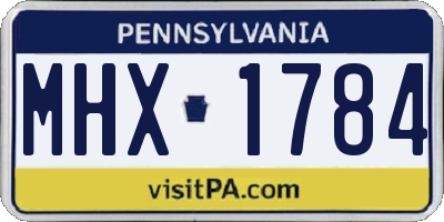 PA license plate MHX1784