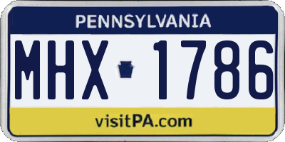 PA license plate MHX1786