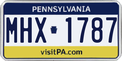 PA license plate MHX1787