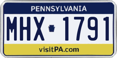 PA license plate MHX1791