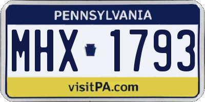 PA license plate MHX1793
