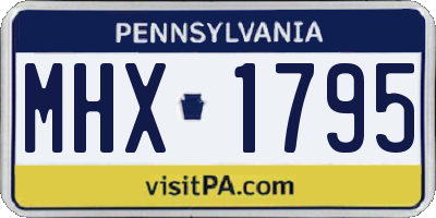 PA license plate MHX1795