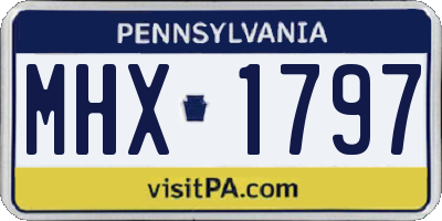 PA license plate MHX1797