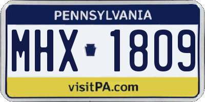 PA license plate MHX1809