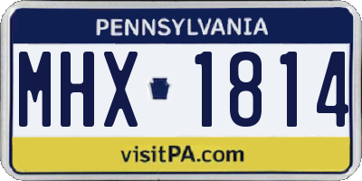 PA license plate MHX1814
