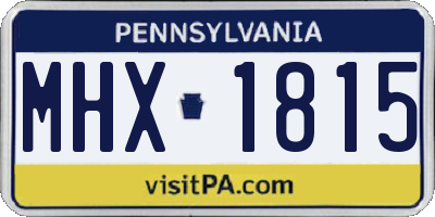 PA license plate MHX1815