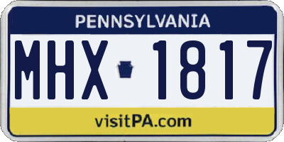PA license plate MHX1817