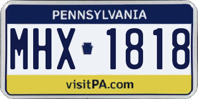 PA license plate MHX1818
