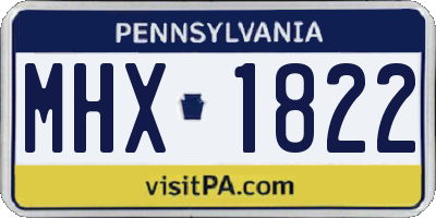PA license plate MHX1822