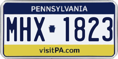 PA license plate MHX1823