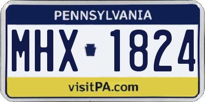 PA license plate MHX1824