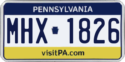 PA license plate MHX1826