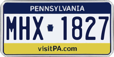 PA license plate MHX1827