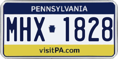 PA license plate MHX1828