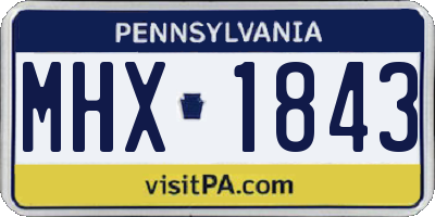 PA license plate MHX1843