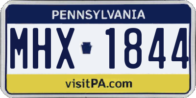 PA license plate MHX1844