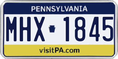 PA license plate MHX1845