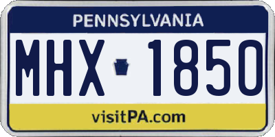 PA license plate MHX1850