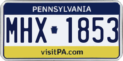 PA license plate MHX1853