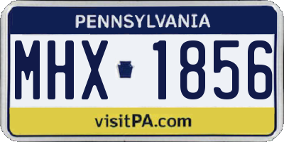 PA license plate MHX1856