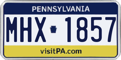 PA license plate MHX1857