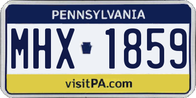 PA license plate MHX1859