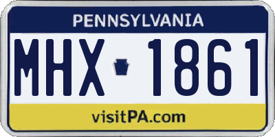 PA license plate MHX1861