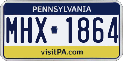 PA license plate MHX1864