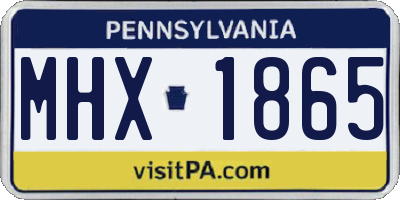 PA license plate MHX1865