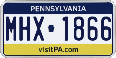 PA license plate MHX1866