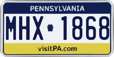 PA license plate MHX1868