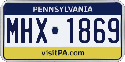 PA license plate MHX1869