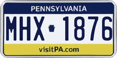 PA license plate MHX1876