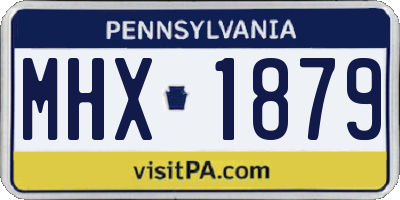 PA license plate MHX1879