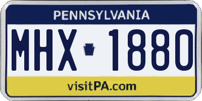 PA license plate MHX1880