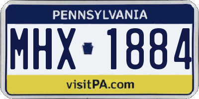 PA license plate MHX1884