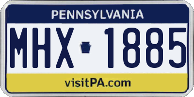 PA license plate MHX1885