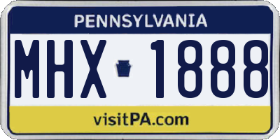 PA license plate MHX1888