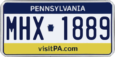 PA license plate MHX1889