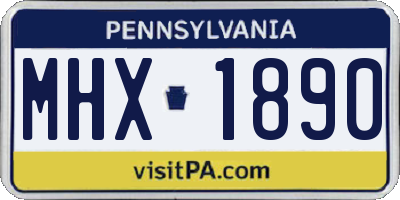 PA license plate MHX1890