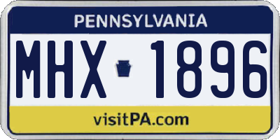 PA license plate MHX1896