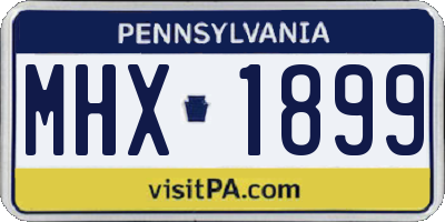 PA license plate MHX1899